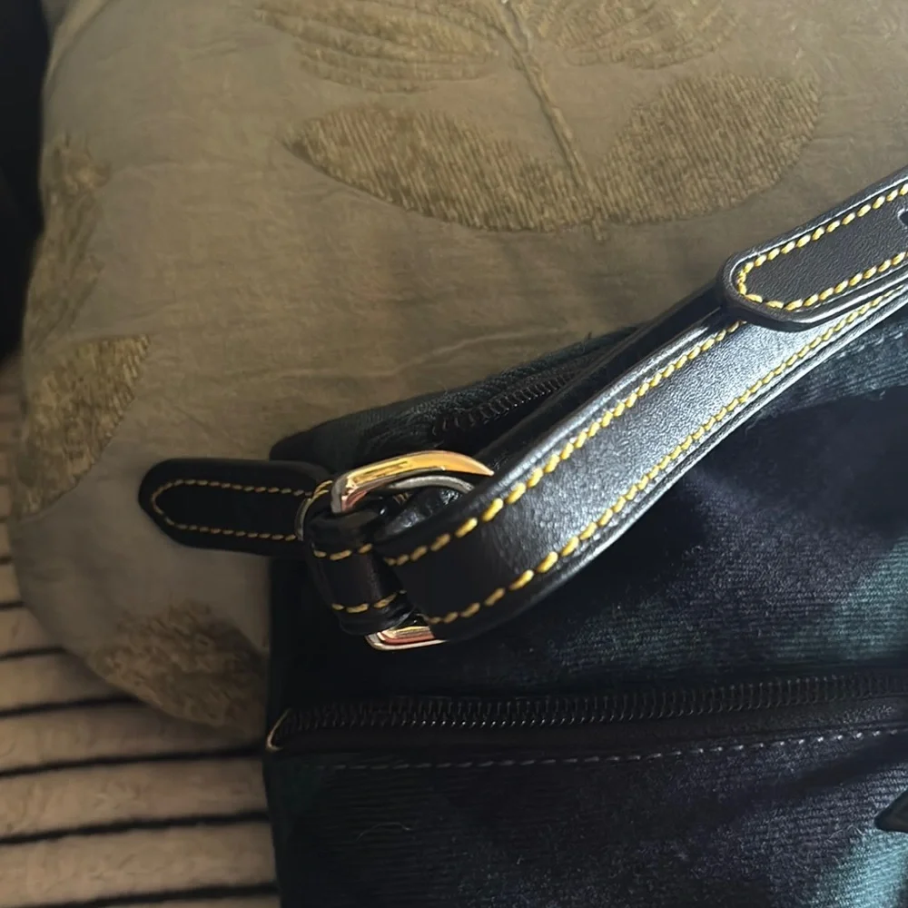 Dooney and Bourke Blue and Green Plaid Shoulder Bag - Picture 6 of 8